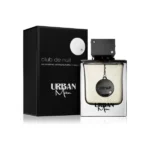 Botella de perfume Armaf Club de Nuit Urban Man con diseño contemporáneo en color gris metálico y detalles negros. Estética moderna y urbana que refleja elegancia masculina, dinamismo y confianza. Ideal para el hombre actual que busca una fragancia versátil y sofisticada.