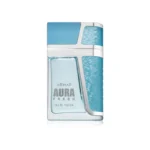 Botella de perfume Armaf Aura Fresh con diseño elegante y limpio en tonos blanco y plateado, transmitiendo frescura y modernidad. Presentación minimalista ideal para hombres que buscan una fragancia revitalizante, ligera y sofisticada para el uso diario.