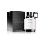Frasco del perfume Armaf Odyssey Homme White Edition; mezcla cítrica suave con limón y bergamota, corazón floral ligero con jazmín o flores blancas, base amaderada suave con almizcle. Ideal para el día, para el uso casual o para climas cálidos cuando buscas algo limpio y elegante.