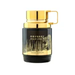 Frasco del perfume Armaf Odyssey Wild One Gold Edition con diseño imponente en dorado metálico, que refleja lujo, audacia y poder. Ideal para hombres que buscan una fragancia intensa, moderna y vibrante.