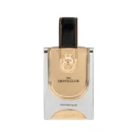 Frasco del perfume Armaf The Lions Club Monarque con diseño dorado y escudo de león. Fragancia imponente y elegante que proyecta autoridad, clase y distinción.