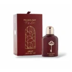 Frasco del perfume Armaf The Private Key To My Love con diseño elegante y romántico en tonos metálicos. Ideal para quienes buscan una fragancia envolvente, moderna y apasionada.