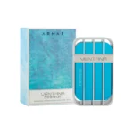 Frasco del perfume Armaf Ventana Marine; combinación marina fresca con cítricos y maderas suaves, ideal para uso diurno, playa o climas cálidos cuando deseas un aroma limpio y refrescante.