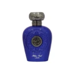 Lattafa Blue Oud Eau de Parfum — fragancia unisex intensa y elegante con notas amaderadas, ahumadas y orientales; perfume de larga duración que combina profundidad, lujo y sofisticación en un frasco azul con detalles dorados.