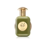 Lattafa Pride Awaan Eau de Parfum — fragancia unisex sofisticada y moderna con notas amaderadas, florales y dulces; perfume elegante de larga duración en frasco verde con detalles dorados, símbolo de equilibrio y distinción.