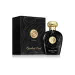Lattafa Opulent Oud Eau de Parfum — fragancia unisex intensa y oriental con notas amaderadas, dulces y ambaradas; perfume de larga duración que combina lujo, elegancia y profundidad en un frasco dorado con detalles negros.