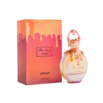 Frasco del perfume Miss Armaf Attitude con diseño moderno y elegante en tonos rosados con detalles metálicos. Botella femenina que transmite confianza, estilo y frescura. Ideal para mujeres seguras que buscan una fragancia vibrante, floral y juvenil.