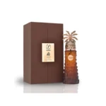 Perfume Lattafa Pride Ajwaa Eau de Parfum unisex, fragancia árabe dulce y ambarada con dátiles, especias y maderas cálidas, elegante y sofisticada.